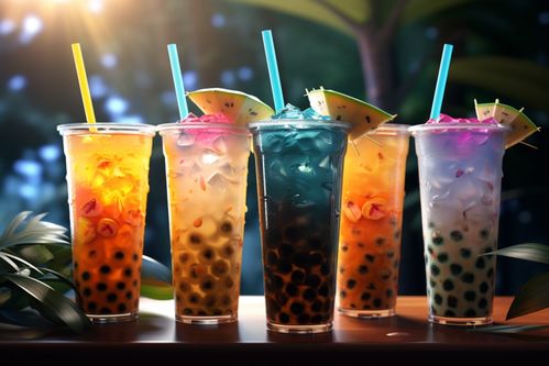 一杯美味的珍珠奶茶饮品摄影图片 创意海报